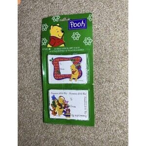Vintage 1998 Winnie the Pooh Christmas Gift Tags 10 Count Cleo New